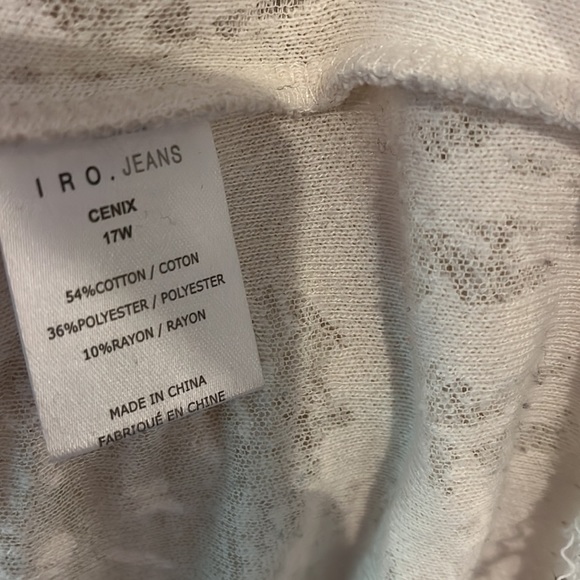 IRO Jeans Cenix Sweatshirt Destroyed Inside Out White Crew Neck Size XS - Picture 5 of 5